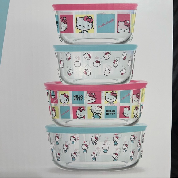Hello Kitty Pyrex Glass Food Storage Set - Picture 6 of 6